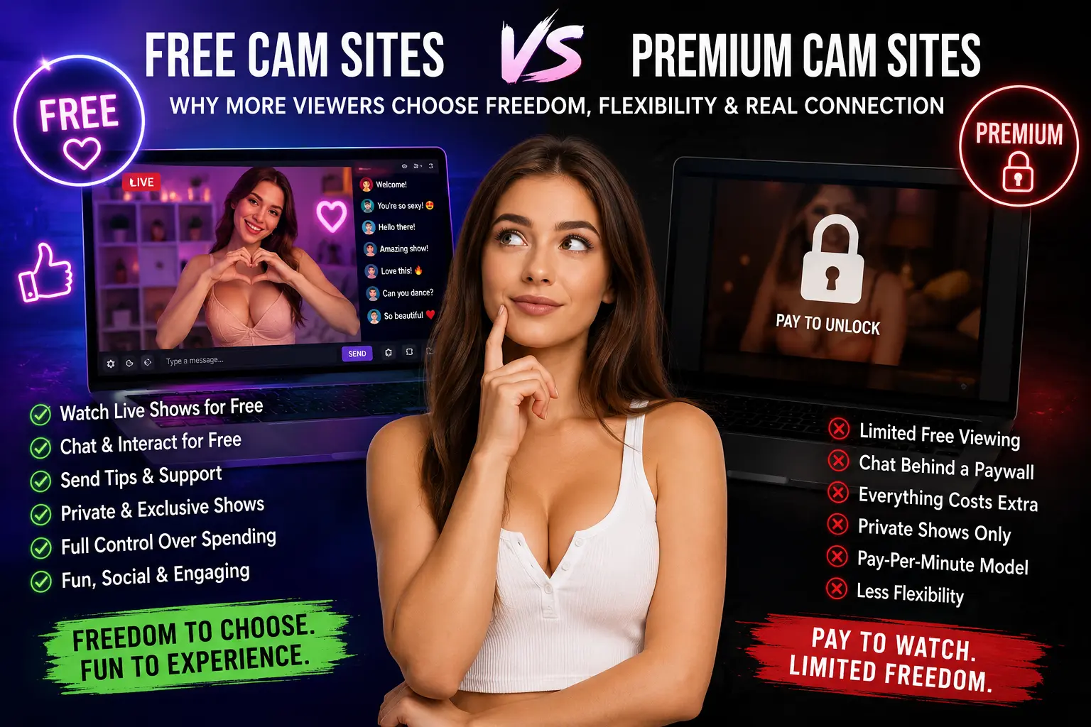 Free sex chat vs. premium sex chat